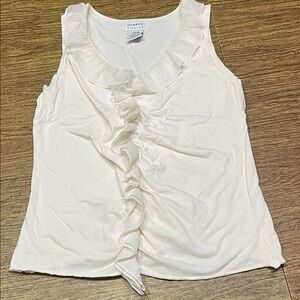 3/$10-George Cream Ruffle Front Blouse